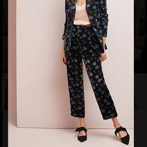Anthropologie Blooming Velvet Pants